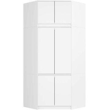 Kulmavaatekaappi AKORD S100, 6 ovea, Valkoinen, 100/100 × 235 × 50 cm