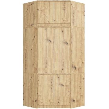 Kulmavaatekaappi S100, 6 ovea, Ruskea, 100 × 235 × 50 cm