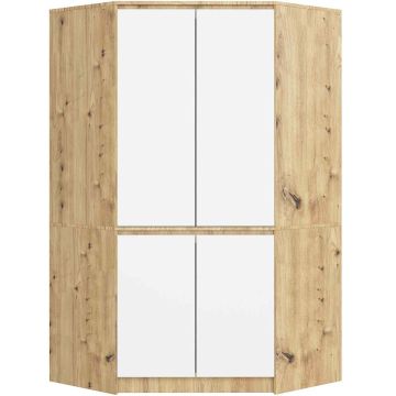 Kulmavaatekaappi S100 CLP, 4 ovea, ruskea-valkoinen, 100 × 180 × 50 cm