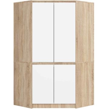 Kulmavaatekaappi S100 CLP, 4 ovea, ruskea-valkoinen, 100 × 180 × 50 cm