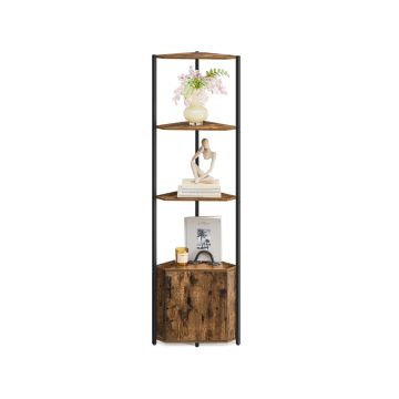 Corner shelf VASAGLE LBC580K01, 5-tier with storage compartment, 25.4 × 147.3 × 44.5 cm
