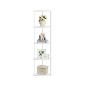 SONGMICS HOME Corner Free-Standing Shelf, 5 Tiers, 38.3 × 139 × 27 cm
