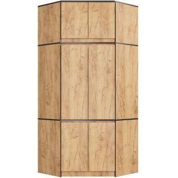 Kulmakaappi AkordV2 S100, 6 ovea, Ruskea, 100 × 235 × 50 cm