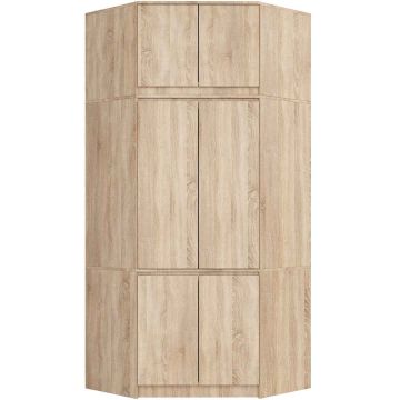 Kulmakaappi AkordV2 S100, 6 ovea, Ruskea, 100 × 235 × 50 cm
