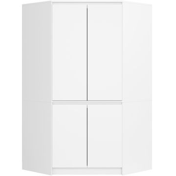Kulmakaappi S100 CLP, 4 ovea, valkoinen, 100/100 × 180 × 50 cm