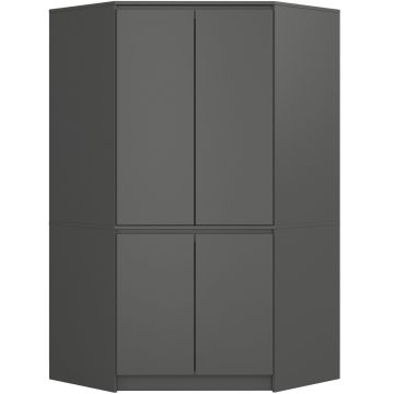 Kulmakaappi S100 CLP, 4 ovea, harmaa, 100 × 180 × 50 cm