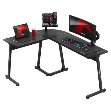 Kulmapelipöytä Huzaro Hero 6.0 Black, vasen/oikea, 104 × 9 × 79 cm
