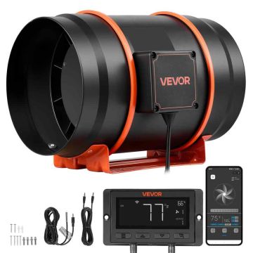 Kanavapuhallin VEVOR HF-200PE, 10 nopeustilaa, 30 × 24 × 23 cm
