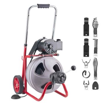 Viemärinpuhdistuskone VEVOR JR-400Z, 8 leikkuria, 627 × 435 × 620–940 mm
