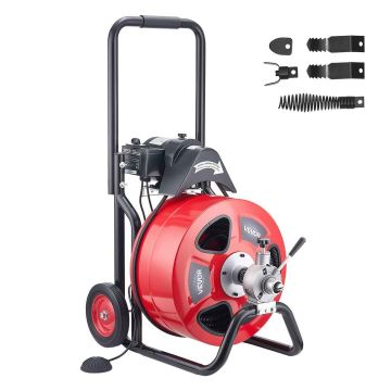 Viemärinpuhdistuskone VEVOR JR-600, Automaattisyöttö, 4 leikkuria