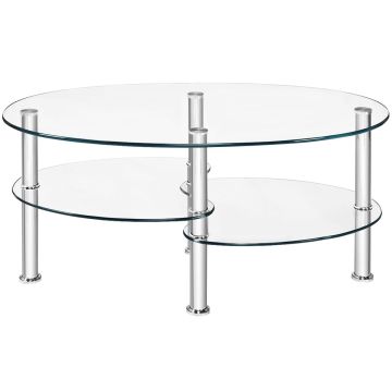 Coffee table, 2 shelves, 90 × 50 × 45 cm