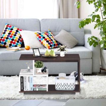 Coffee Table, 3 Open Shelves, 31.5 × 15.5 × 19 in