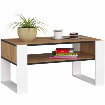 Журнальный столик DOMI, Коричневый/белый, 92 × 45 × 53 см