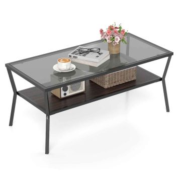 Coffee table, two-tier, 106.5 × 50.5 × 46.5 cm