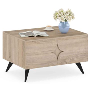 Coffee table, With doors and 3 compartments, 80.01 × 59.69 × 45.72 cm