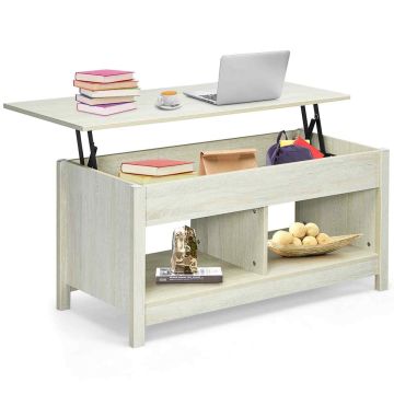 Coffee table, with hidden storage compartment, 109 × 47.5 × 50–63 cm