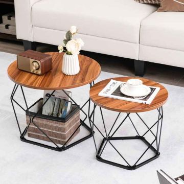Coffee table set, 2 pcs, 50 × 50 × 39 cm / 40 × 40 × 35.5 cm