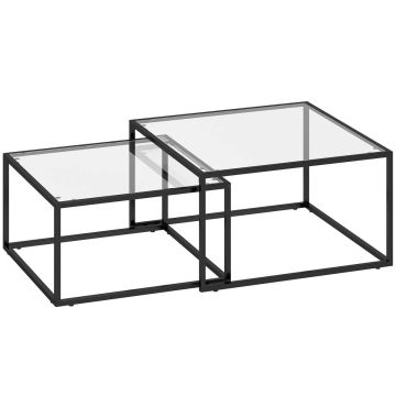 Комплект журнальных столиков, 2 шт, 75 × 75 × 42 см; 65 × 65 × 36 см