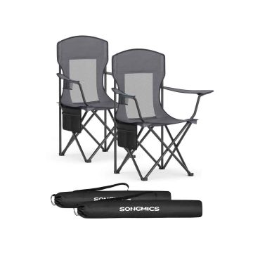 SONGMICS retkituolit, 2 kpl, Harmaa, 51,5 × 86,5 × 97 cm