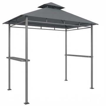 Grillikatos, Kaksikerroksinen katto, Harmaa, 245 × 146 × 255 cm
