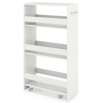 Nelitasoinen keittiökärry, 4 tasoa, 47,5 × 80,5 × 20 cm