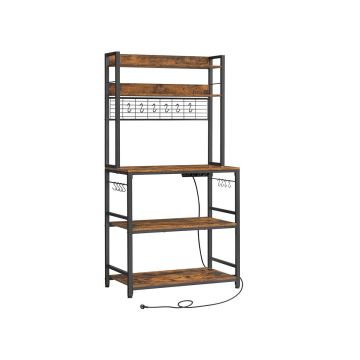 Keittiön hylly 40x80x170cm., ruskea/musta
