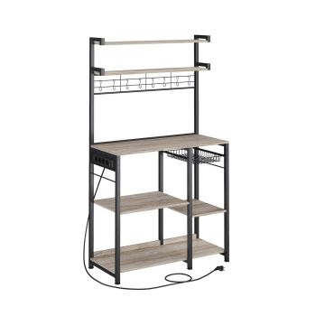 Полка кухонная 40x90x165,5см., черно-серая