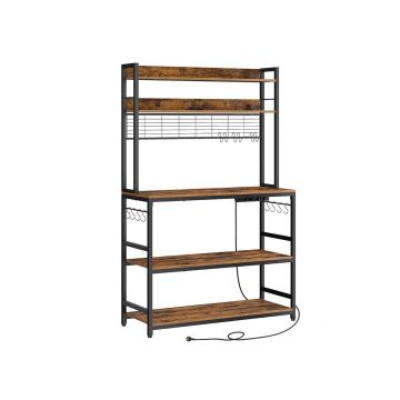 Keittiön hylly 40x100x170cm., ruskea/musta