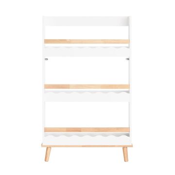 Lastenhylly 75x15x120cm., valkoinen/vaaleanruskea