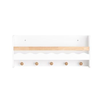 Lastenhuoneen seinähylly 73x15x30cm., valkoinen/vaaleanruskea