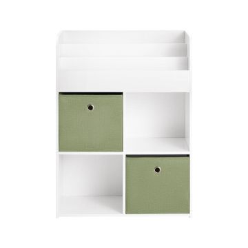 Lastenhylly 60x34x80cm., valkoinen/vihreä