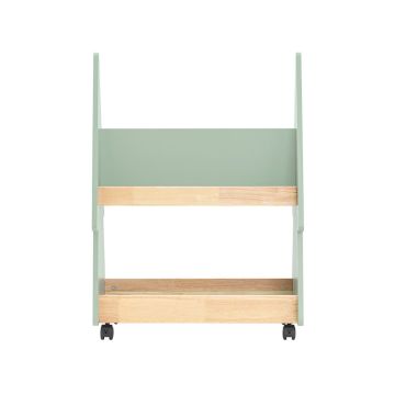 Lasten hylly 60x36x82cm., vaaleanvihreä/vaaleanruskea