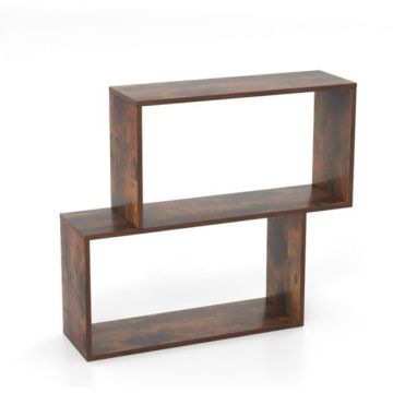 Kirjahylly, 3 tasoa, 2 lokeroa, Ruskea/valkoinen, 80 × 70 × 22 cm