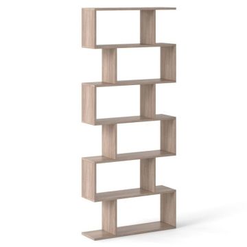 Bookshelf, 6 compartments, Grey, 80 × 191 × 23 cm