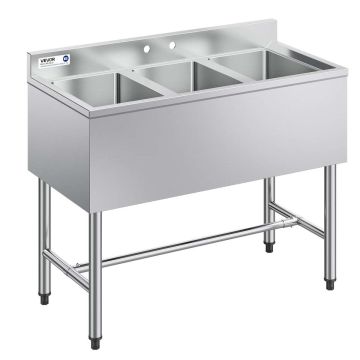 Kaupallinen allas VEVOR JC-BAR-3B38-320, 3 allasta, 978 × 470 × 838 mm