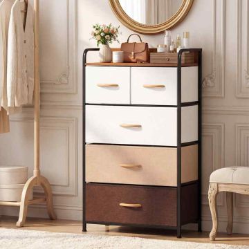 Chest of 5 drawers, Multicolored, 58.42 × 100.33 × 29.21 cm