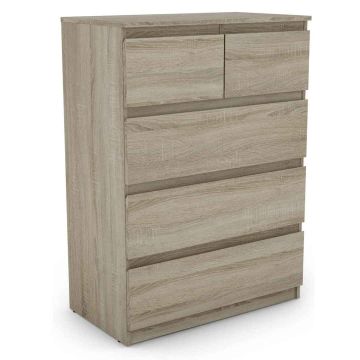 Chest of 5 drawers, Brown, 75 × 104 × 42 cm