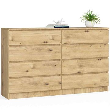 Комод AKORD K160, 8 ящиков, коричневый, 160 × 99 × 40 см