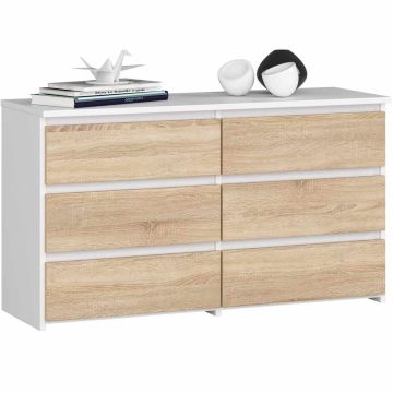 Lipasto CL100, 6 laatikkoa, valkoinen/ruskea/harmaa, 100 × 57 × 35 cm