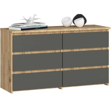 Комод CL100, с 6 ящиками, серый/коричневый, 100 × 57 × 35 см