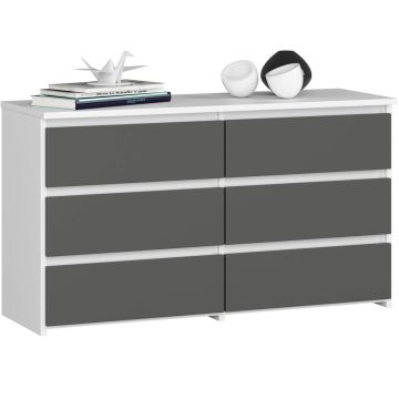Lipasto CL100 AkordV2, 6 laatikkoa, valkoinen/harmaa, 100 × 57 × 35 cm