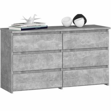 Комод CL100, с 6 ящиками, серый, 100 × 57 × 35 см