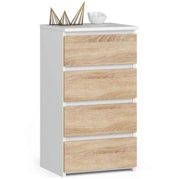 Комод CL4, 4 ящика, белый, 40 × 74 × 35 см