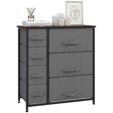 Lipasto Homcom 63,5x30x71cm, tummanharmaa/musta