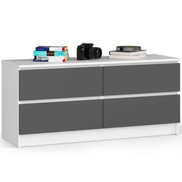 Lipasto NORE K120, 4 laatikkoa, valkoinen/harmaa