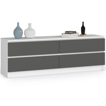 Lipasto NORE K160, 4 laatikkoa, valkoinen/harmaa