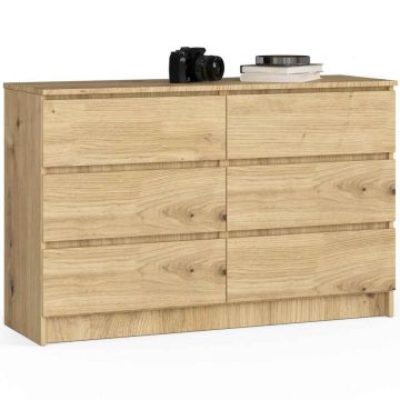 Комод K120, 6 ящиков, коричневый, 120 × 77 × 40 см