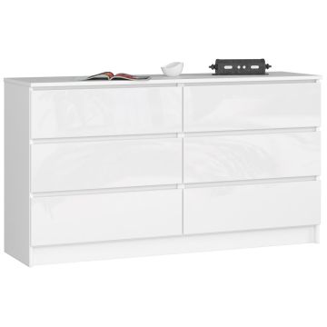 Lipasto NORE K140 6 laatikolla, kiiltävän valkoinen