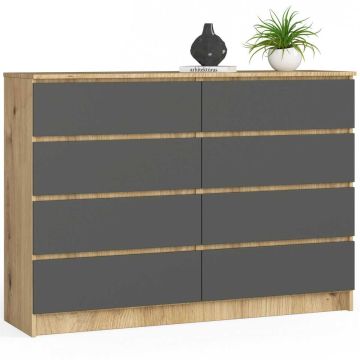 Комод K140, 8 ящиков, разноцветный, 138 × 99 × 40 см