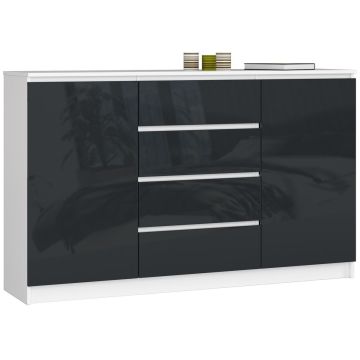 Lipasto NORE K160, 4 laatikkoa, valkoinen/harmaa
